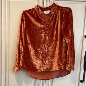 Anthropologie crushed velvet top
